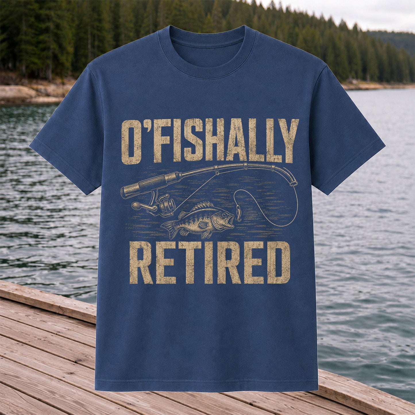O'Fishally Retired T-Shirt Bass Fishing Retirement Gift for Fisherman