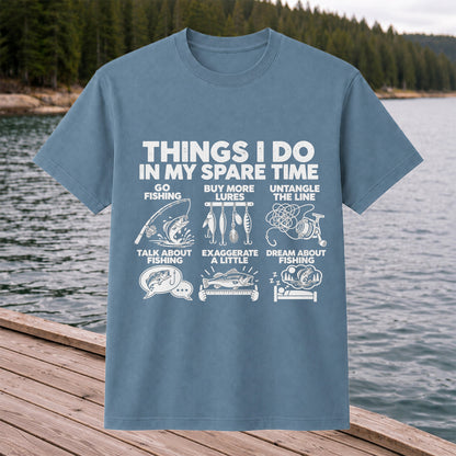Things I Do in My Spare Time Funny Fishing Graphic T-Shirt