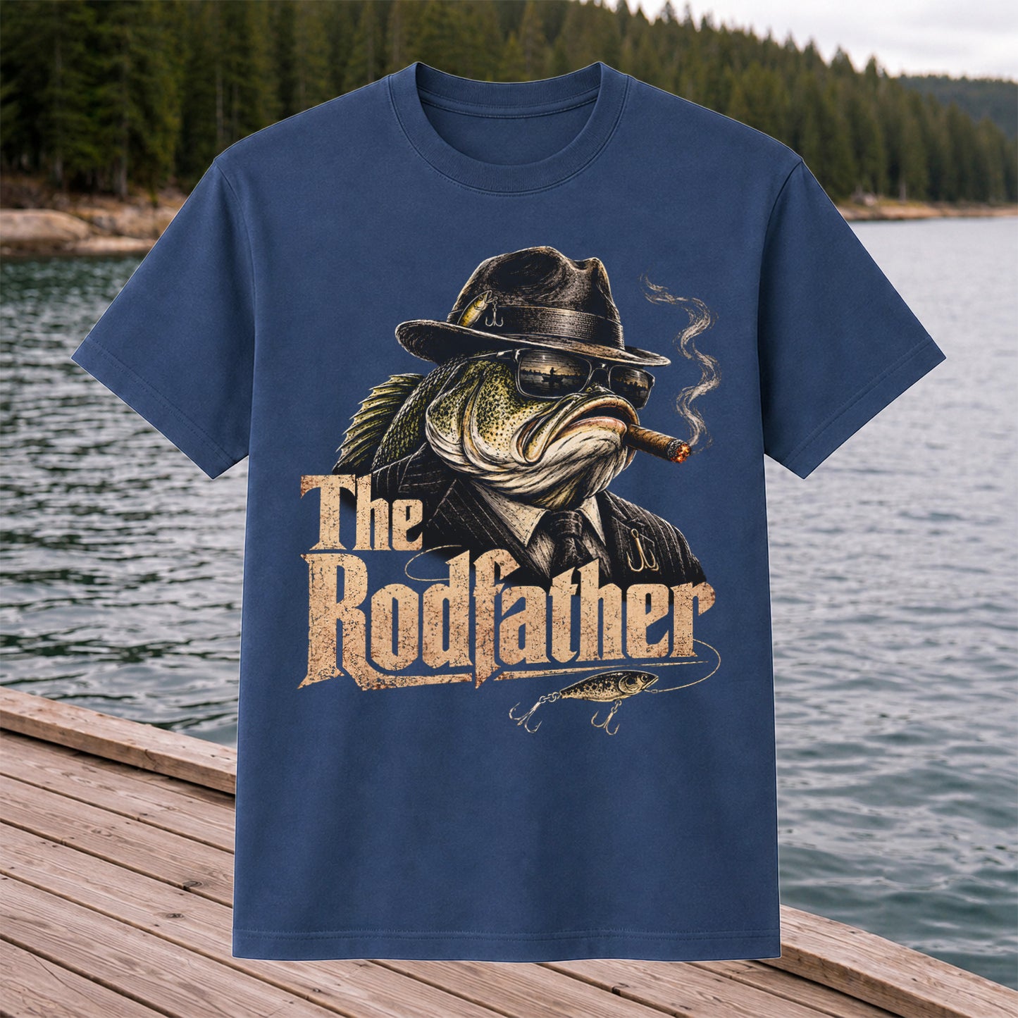 The Rodfather Funny Bass Fishing Shirt
