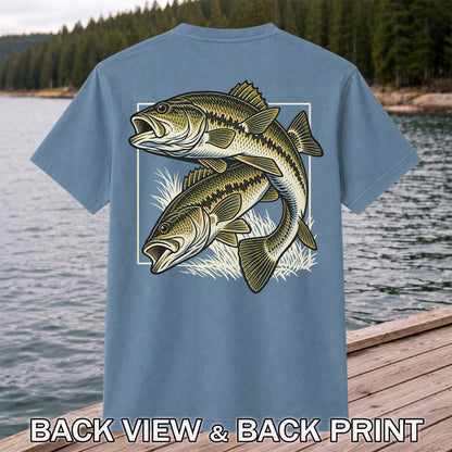 Vintage Bass Fishing Graphic T-Shirt | Back Print