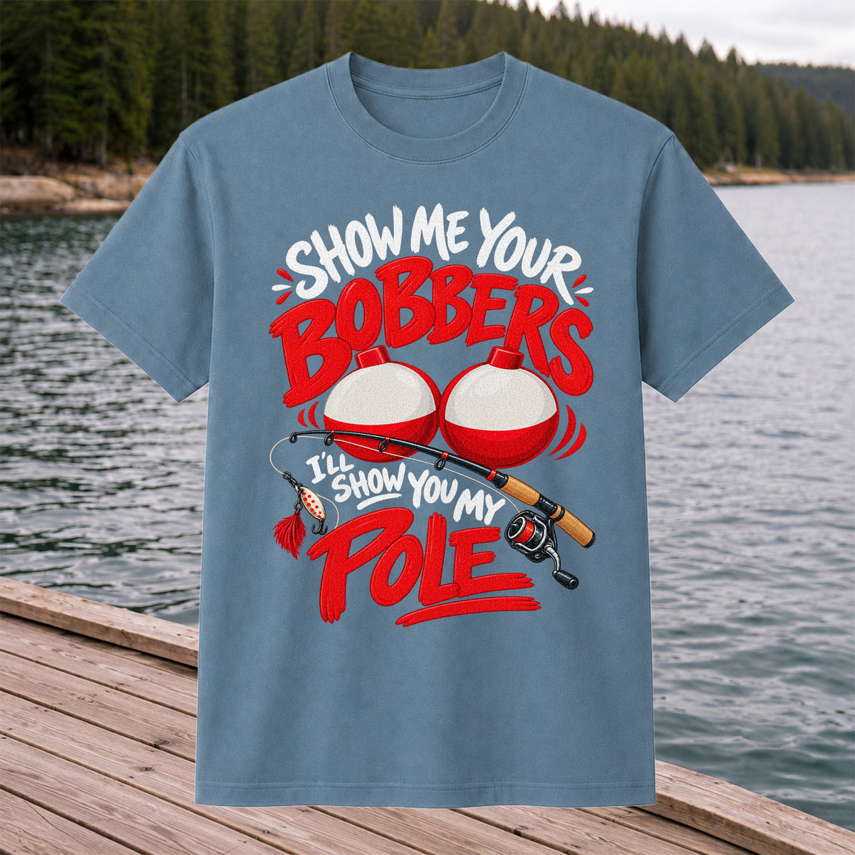 Show Me Your Bobbers I'll Show You My Pole Funny Fishing T-Shirt