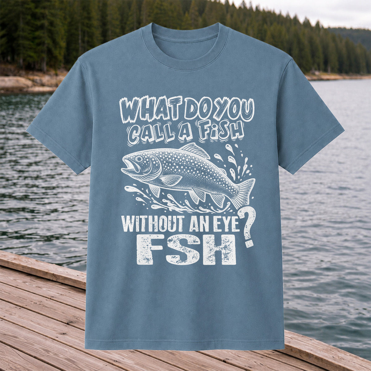 What Do You Call a Fish Without an Eye FSH Funny Fishing T-Shirt
