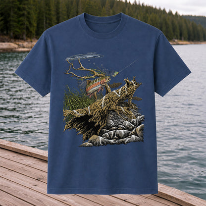 Trout Fishing T-Shirt  Fly Fishing River Tee