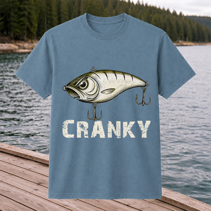 Cranky Vintage Crankbait Fishing Lure Graphic T-Shirt
