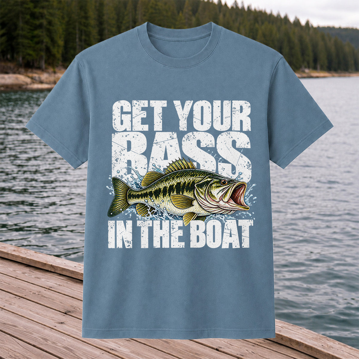 Get Your Bass in the Boat Funny Largemouth Bass Fishing T-Shirt