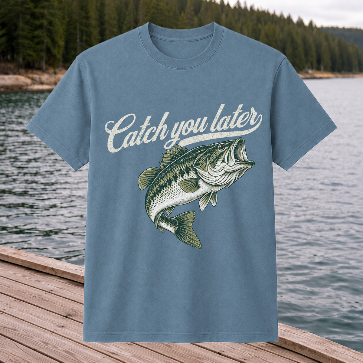 Catch You Later Largemouth Bass Funny Fishing Graphic T-Shirt