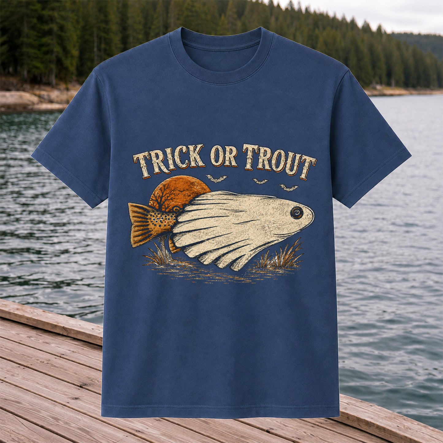 Trick or Trout Halloween Fishing T Shirt