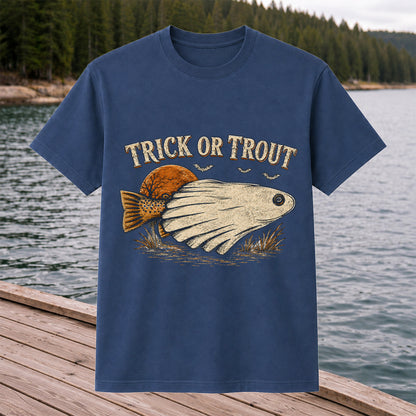 Trick or Trout Halloween Fishing T Shirt