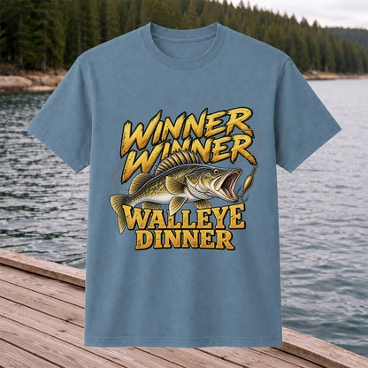 Winner Winner Walleye Dinner Funny Fishing Graphic T-Shirt