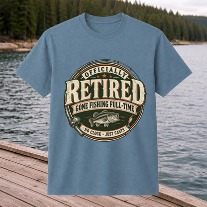 Officially Retired Gone Fishing Full-Time Bass Fishing T-Shirt