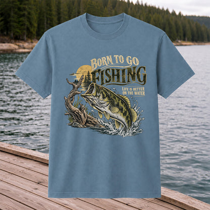 Born to Go Fishing Largemouth Bass Graphic T-Shirt