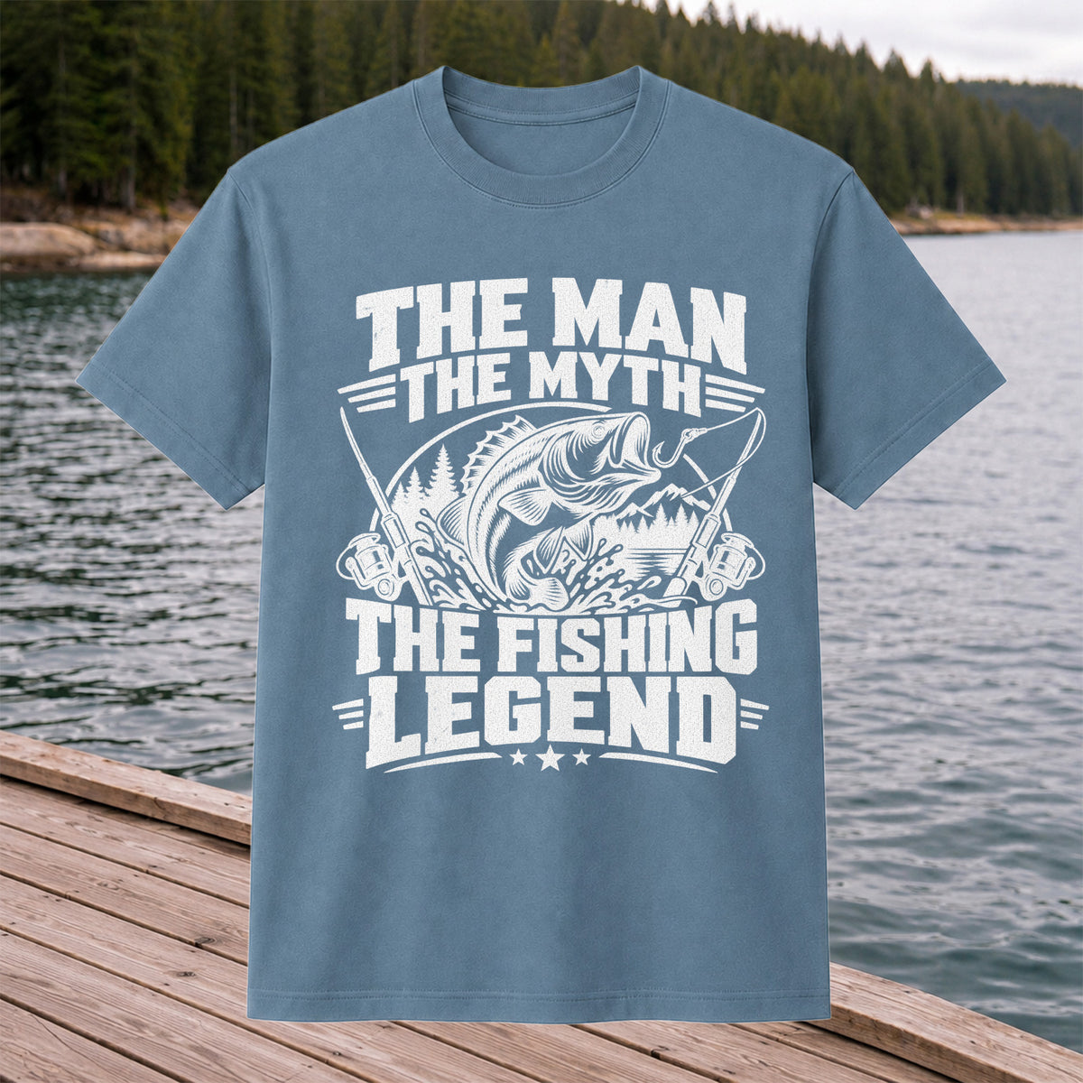 The Man The Myth The Fishing Legend Bass Graphic T-Shirt