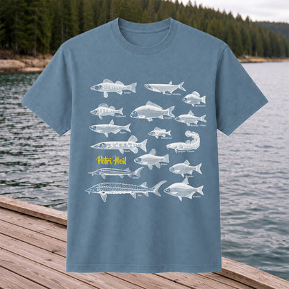 German Freshwater Fish Species Chart Fishing Graphic T-Shirt