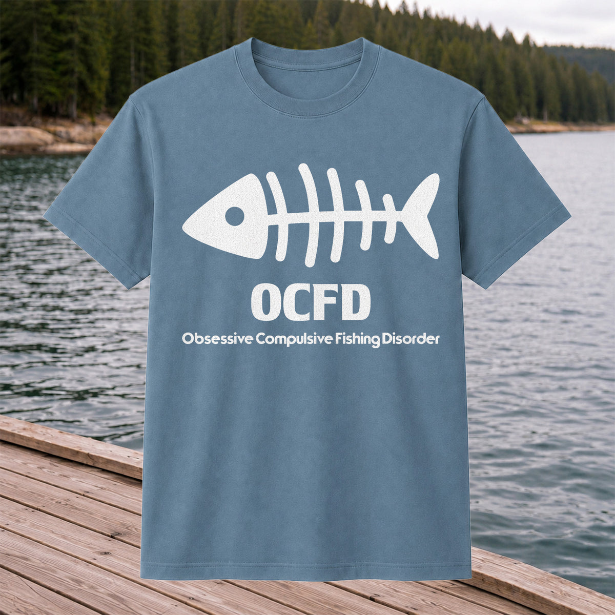 Funny Fish Skeleton Fishing Graphic T-Shirt