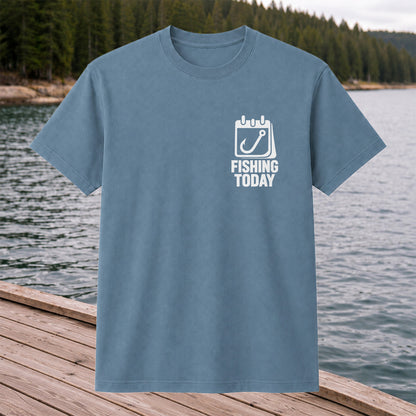 Fishing Today Calendar and Hook Minimalist Graphic T-Shirt