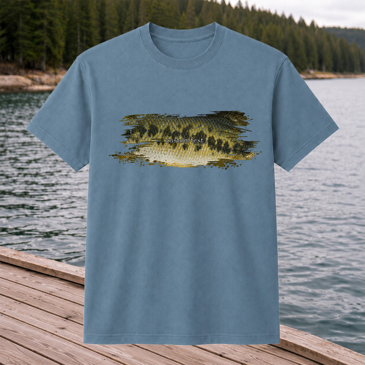 Custom Text Bass Fishing Graphic T-Shirt