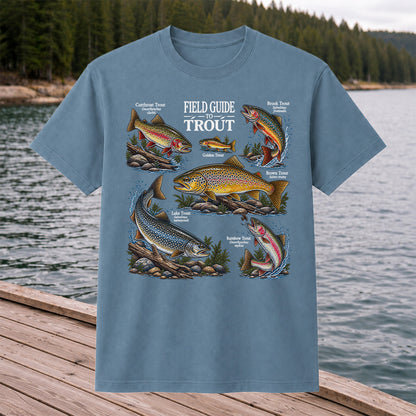Field Guide to Trout Fishing Species Graphic T-Shirt