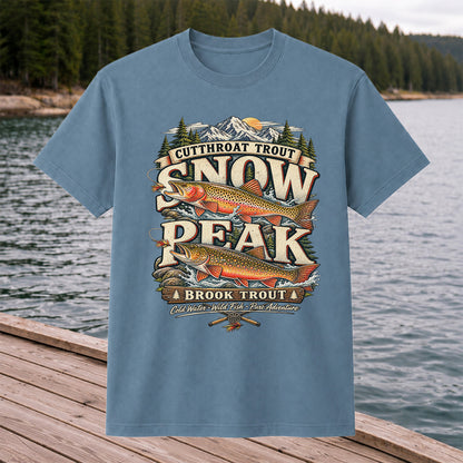 Cutthroat Trout Snow Peak Brook Trout Fishing Graphic T-Shirt