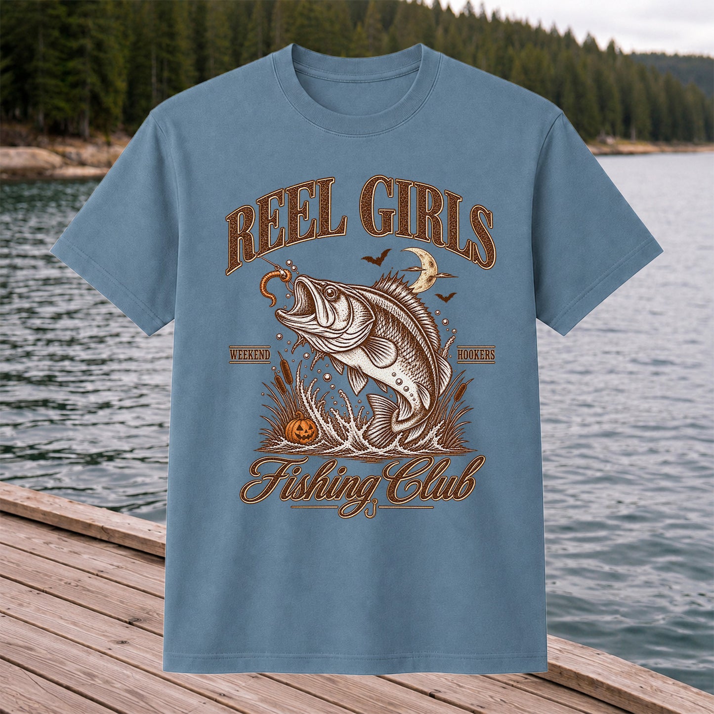 Reel Girls Weekend Hookers Halloween Bass Fishing T-Shirt