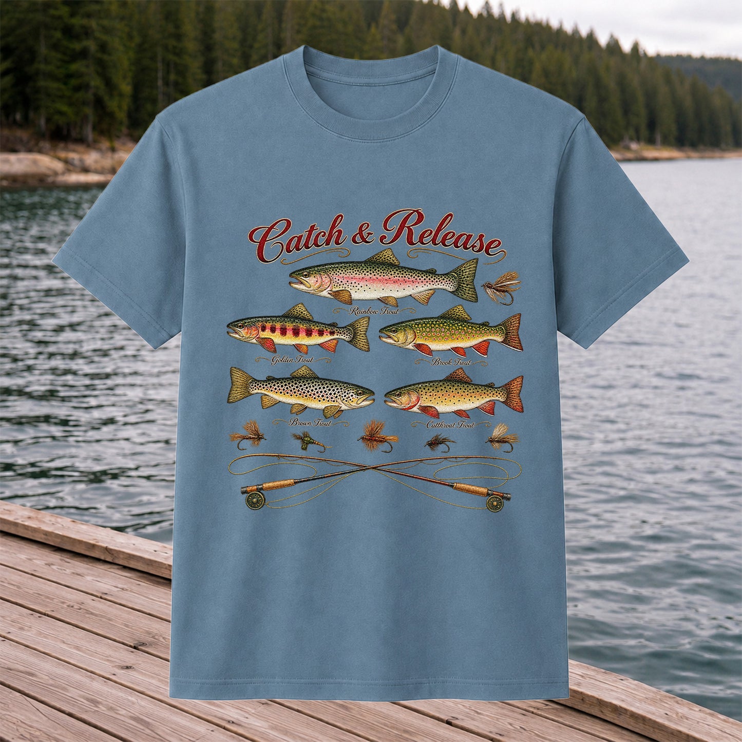 Catch & Release Trout Species Fly Fishing Graphic T-Shirt