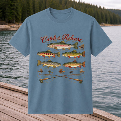 Catch & Release Trout Species Fly Fishing Graphic T-Shirt