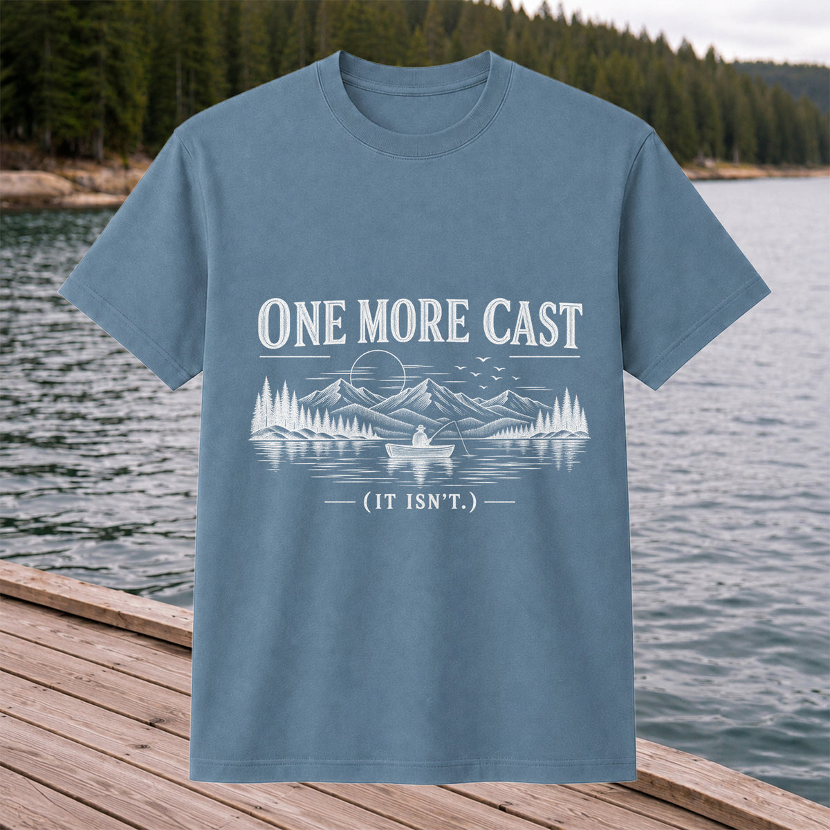 One More Cast Funny Lake Fishing Graphic T-Shirt