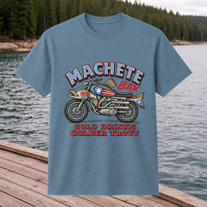 Machete Bar Cold Drinks Colder Trout Fishing T-Shirt