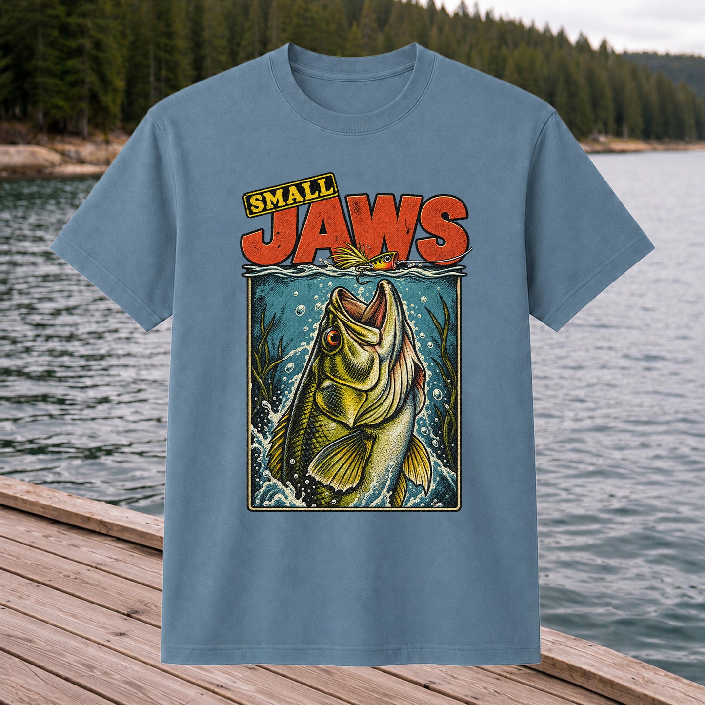Small Jaws Bass Fishing Graphic T-Shirt