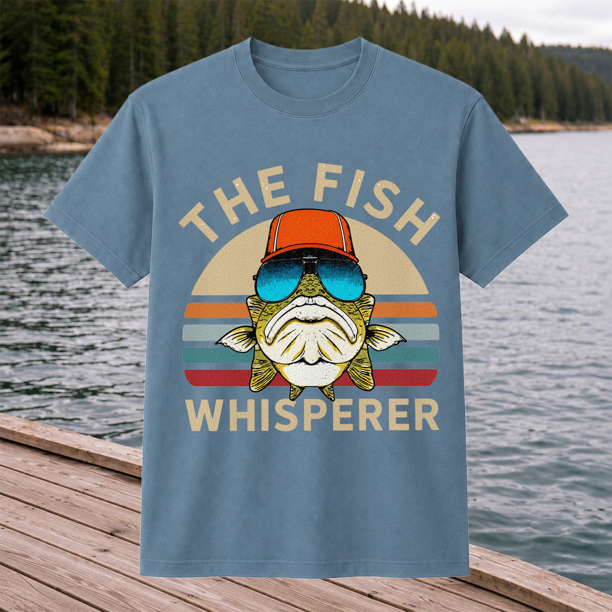 The Fish Whisperer Bass in Sunglasses Funny Fishing T-Shirt