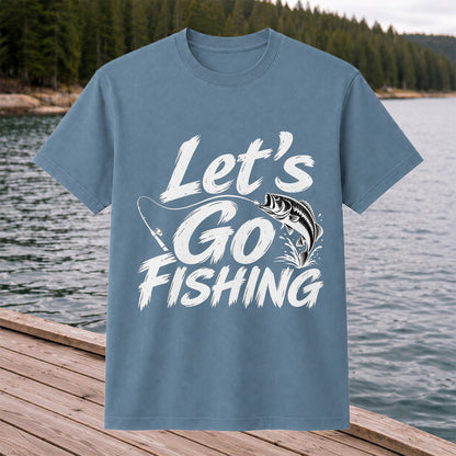 Let's Go Fishing with Jumping Bass Graphic T-Shirt