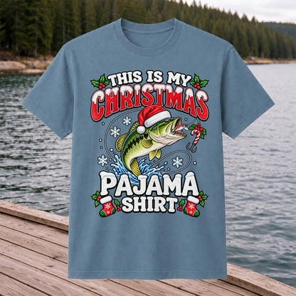 This Is My Christmas Pajama Shirt Bass Fishing T-Shirt