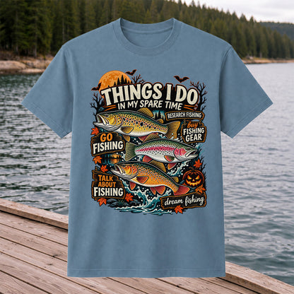 Things I Do in My Spare Time Halloween Trout Fishing T-Shirt