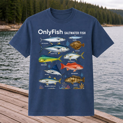 OnlyFish Saltwater Fish Identification T-Shirt