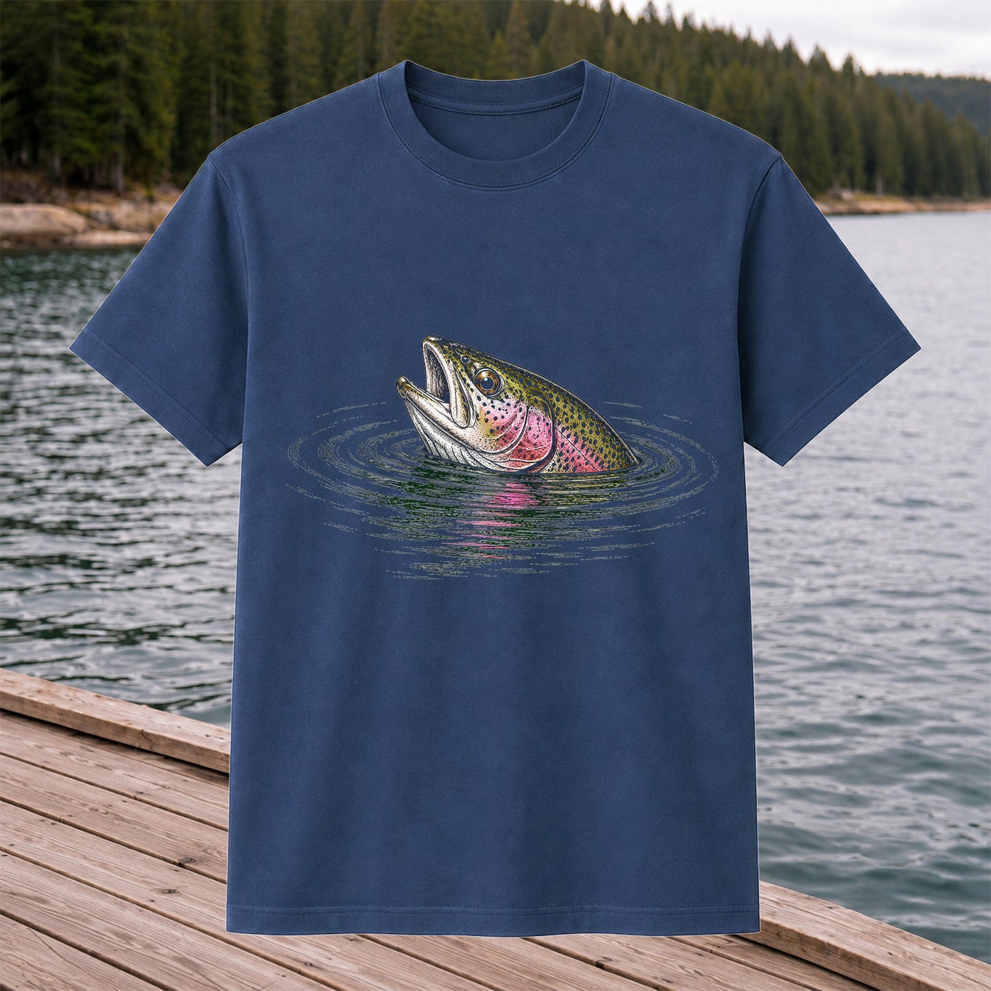 Rainbow Trout Fishing T-Shirt, Fly Fishing Tee for Anglers