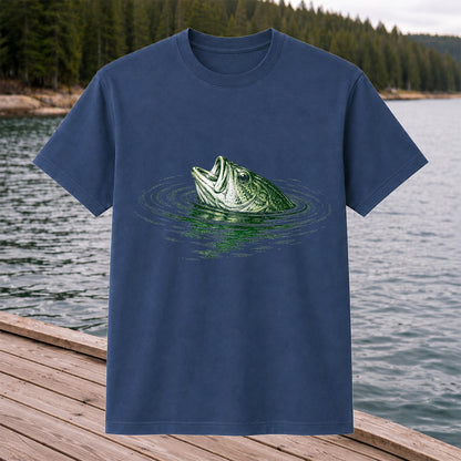 Bass Fishing T-Shirt, Vintage Largemouth Bass Graphic Tee for Anglers