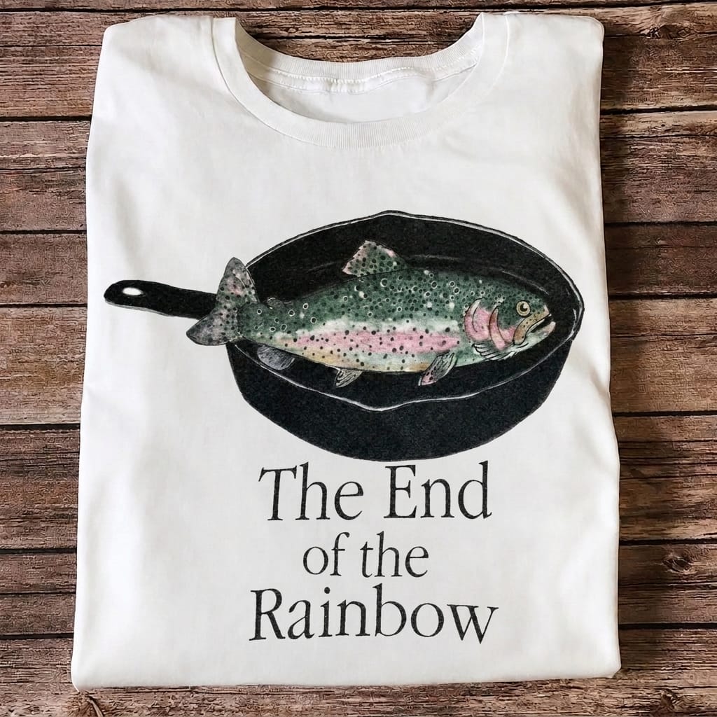The End of the Rainbow Trout Fishing T Shirt | Funny Fisherman Gift Tee
