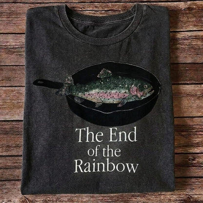 The End of the Rainbow Trout Fishing T Shirt | Funny Fisherman Gift Tee