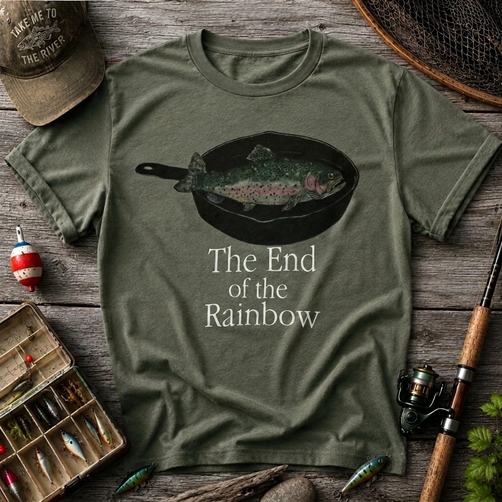 The End of the Rainbow Trout Fishing T Shirt | Funny Fisherman Gift Tee