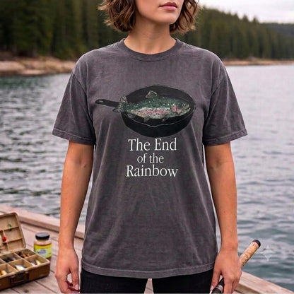 The End of the Rainbow Trout Fishing T Shirt | Funny Fisherman Gift Tee