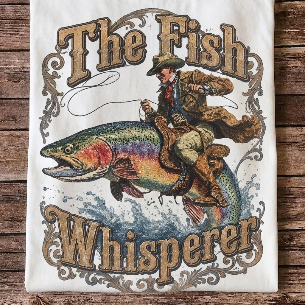 The Fish Whisperer Vintage Fishing T Shirt | Trout Angler Graphic Tee