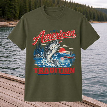 American Tradition Bass Fishing Graphic T-Shirt