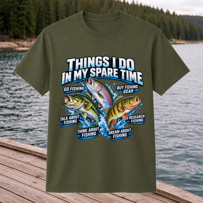 Things I Do in My Spare Time Bass Trout and Perch Fishing T-Shirt