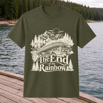 The End of the Rainbow Trout and Mountain Fishing Graphic T-Shirt