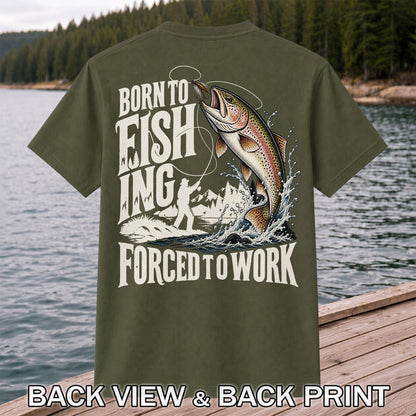 Born to Fish Trout Fishing Graphic T-Shirt | Back Print