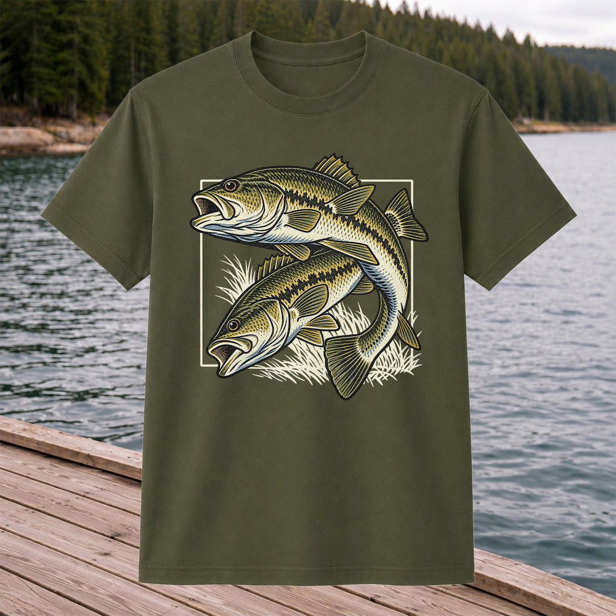 Vintage Bass Fishing Graphic T-Shirt