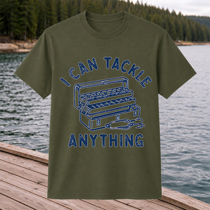 I Can Tackle Anything Tackle Box Funny Fishing T-Shirt