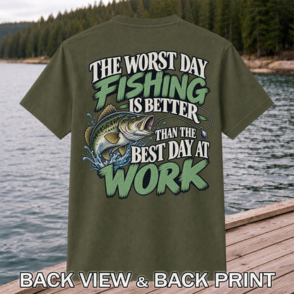 Largemouth Bass Fishing Humor Graphic T-Shirt | Back Print