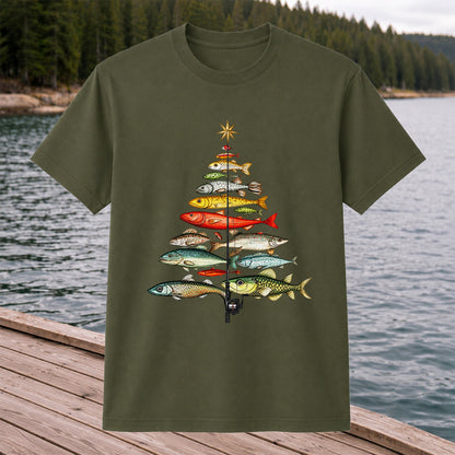 Vintage Fish Collection Fishing Rod Graphic T-Shirt