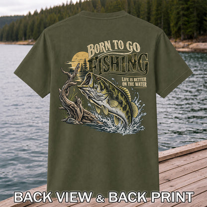 Born to Go Fishing Largemouth Bass Graphic T-Shirt | Back Print