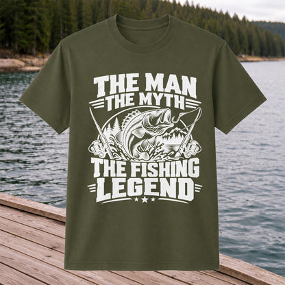 The Man The Myth The Fishing Legend Bass Graphic T-Shirt